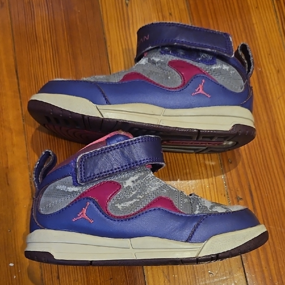 Jordan Kids Purple and Pink Sneakers
